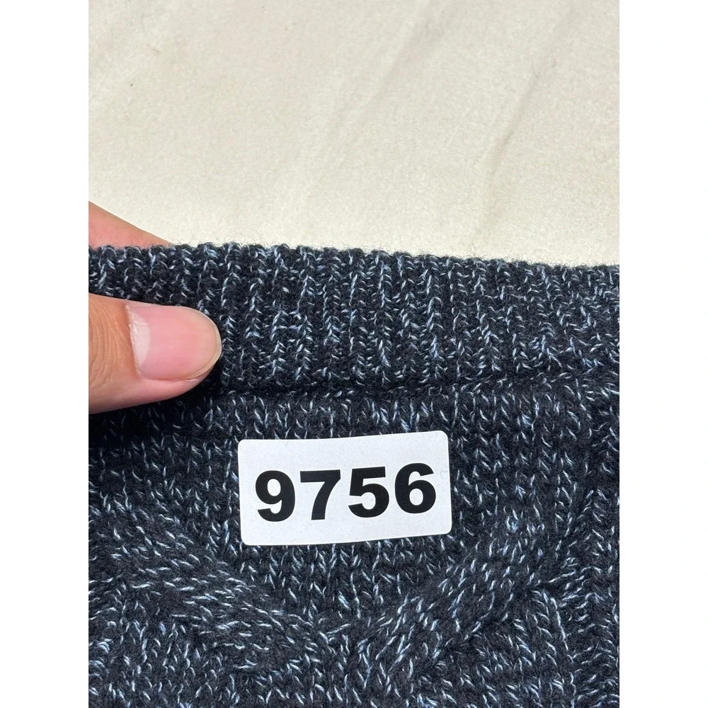 Banana Republic Mens Navy Blue Cable Knit Merino Wool Blend Sweater Medium 2019